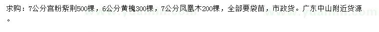 求購宮粉紫荊、黃槐、鳳凰木