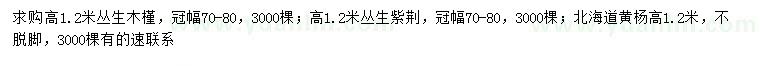 求購叢生木槿、叢生紫荊、北海道黃楊