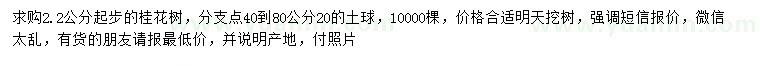 求購(gòu)2.2公分起步桂花