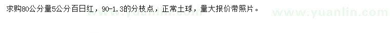 求購(gòu)80量5公分百日紅
