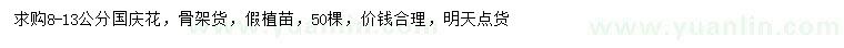 求購(gòu)8-13公分國(guó)慶花