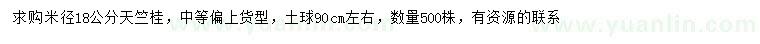 求購(gòu)米徑18公分天竺桂