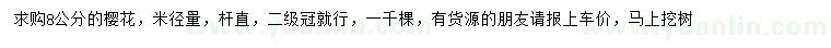 求購米徑量8公分櫻花