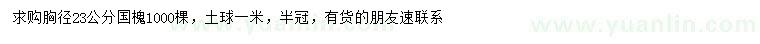 求購胸徑23公分國槐