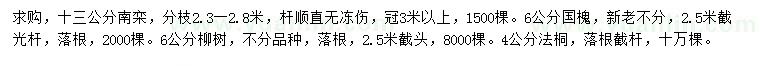 求購南欒、國槐、柳樹等