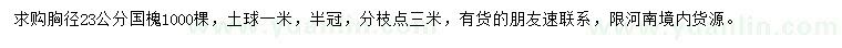 求購胸徑23公分國槐
