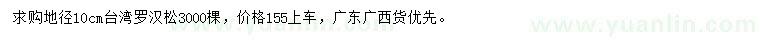 求購(gòu)地徑10公分羅漢松