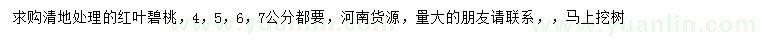 求購4-7公分紅葉碧桃