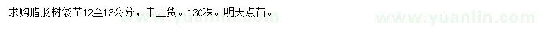 求購12-13公分臘腸樹