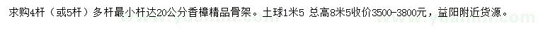 求購(gòu)多桿香樟