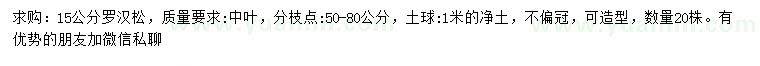求購(gòu)15公分羅漢松