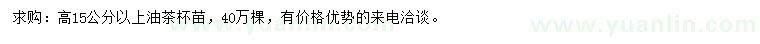 求購(gòu)高15公分油茶杯苗