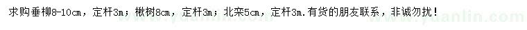 求購(gòu)垂柳、楸樹、北欒