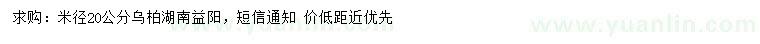 求購米徑20公分烏柏湖南益陽