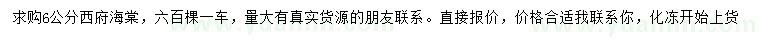 求購6公分西府海棠
