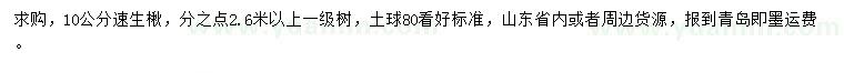 求購10公分速生楸