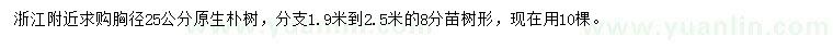 求購胸徑25公分樸樹