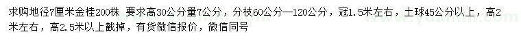 求購(gòu)高30公分量7公分金桂