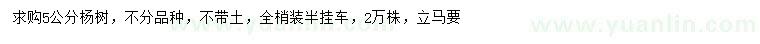 求購(gòu)5公分楊樹