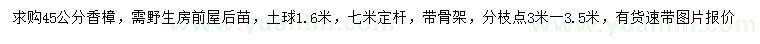 求購45公分香樟