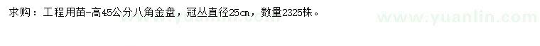 求購(gòu)高45公分八角金盤(pán)