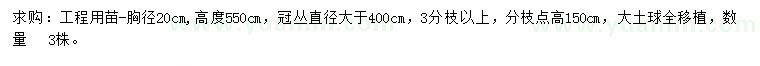求購胸徑20公分烏桕
