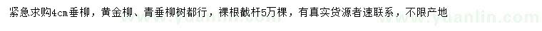 求購(gòu)4公分垂柳
