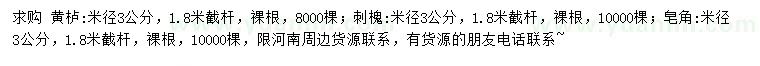 求購(gòu)黃櫨、刺槐、皂角