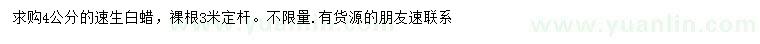 求購(gòu)4公分速生白蠟
