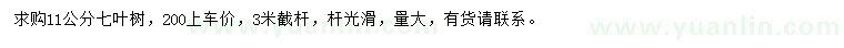 求購(gòu)11公分七葉樹(shù)