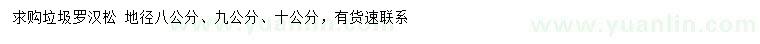 求購(gòu)地徑8、9、10公分垃圾羅漢松