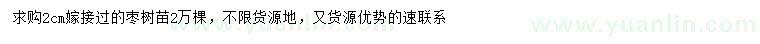 求購2公分嫁接棗樹(shù)苗