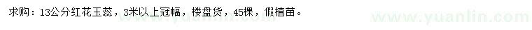 求購(gòu)13公分紅花玉蕊