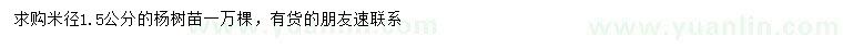 求購米徑1.5公分楊樹(shù)