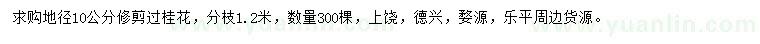 求購地徑10公分桂花