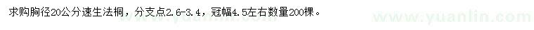 求購(gòu)胸徑20公分速生法桐