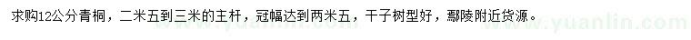 求購12公分青桐
