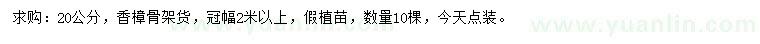 求購20公分香樟