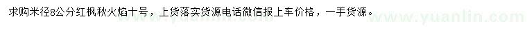 求購(gòu)米徑8公分紅楓秋火焰十號(hào)