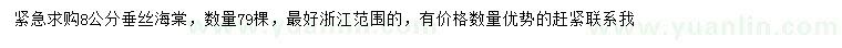 求購8公分垂絲海棠