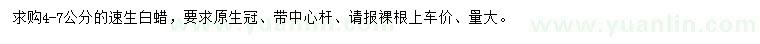 求購4-7公分速生白蠟