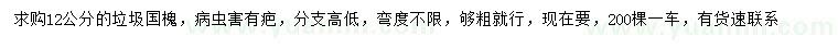 求購12公分垃圾國槐