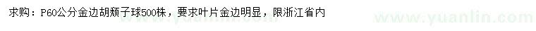 求購冠幅60公分金邊胡頹子球