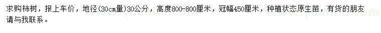 求購地徑30公分量30公分柿樹(shù)