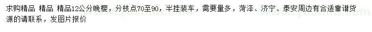 求購(gòu)12公分晚櫻