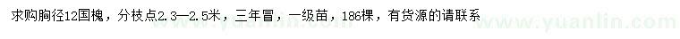 求購(gòu)胸徑12公分國(guó)槐