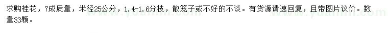 求購米徑25公分桂花
