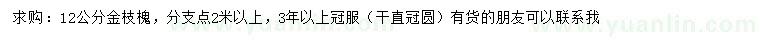 求購(gòu)12公分金枝槐