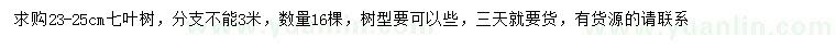 求購(gòu)23-25公分七葉樹(shù)