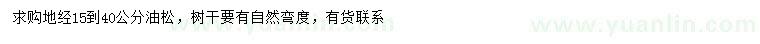 求購(gòu)地徑15-40公分油松